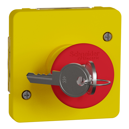 [SCHMUR35052] Mureva Styl - Arrêt d'urgence à clé - composable IP55 - IK08 - jaune
