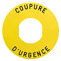 [SCHZBY9160] Harmony - étiquette plate - jaune - 'COUPURE D'URGENCE' - Ø60