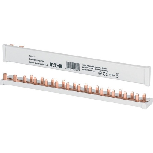 [EAT191243] Barrette de pontage horizontale, 1P+N, 13 modules, 16mm2