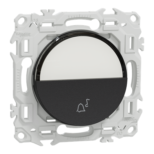[SCHS940246] Odace - bouton-poussoir porte-étiquette - symbole carillon - noir onyx