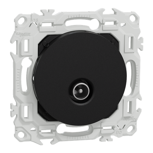 [SCHS940445] Odace - prise TV simple mâle - sortie coaxiale - noir onyx