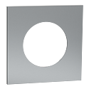 [SCHS910702] Odace Métal - plaque de finition 1 poste - effet Titane support blanc