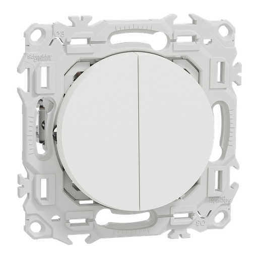[SCHS925214] Odace - double va-et-vient ou poussoir avec griffes - 10AX - blanc craie