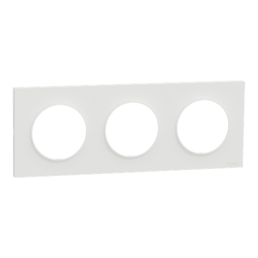 [SCHS929706] Odace Origine - plaque de finition 3 postes - couleur blanc
