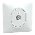[SCHS321405] Ovalis - prise TV simple - Blanc - griffes montées - avec plaque
