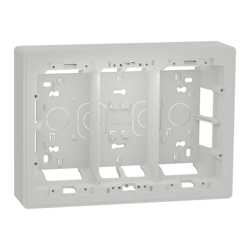 [SCHNU823418] Unica - boîte de concentration saillie - 3 colonnes de 4 modules - blanc