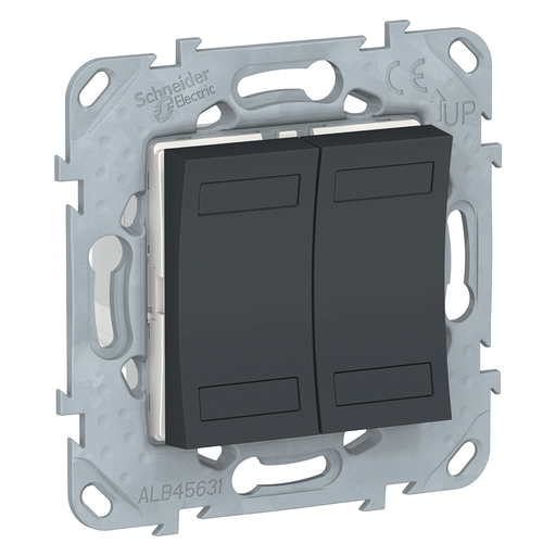 [SCHNU553154] Unica KNX - bouton-poussoir 4 boutons + led - avec support - Anthracite