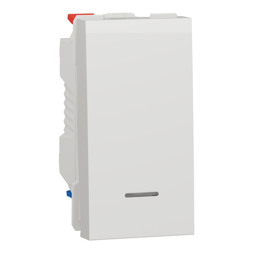 [SCHNU310318S] Unica - va-et-vient lum témoin - 10A - connex rapide - 1 mod - Blanc - méca seul