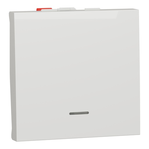 [SCHNU320318S] Unica - va-et-vient lum témoin - 10A - connex rapide - 2 mod - Blanc - méca seul