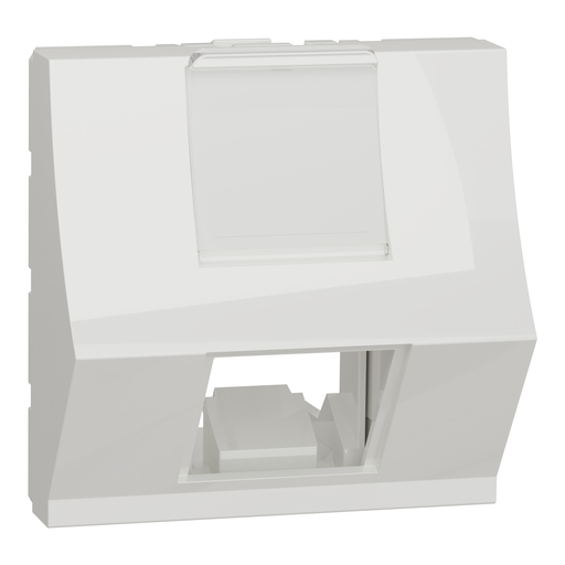 [SCHNU946418] Unica - prise pour 1 RJ45 Keystone/Systimax - 2 mod incliné - Blanc - méca seul