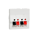 [SCHNU348618] Unica - prise haut-parleur 2 sorties rouge + noir - 2 mod - Blanc - méca seul