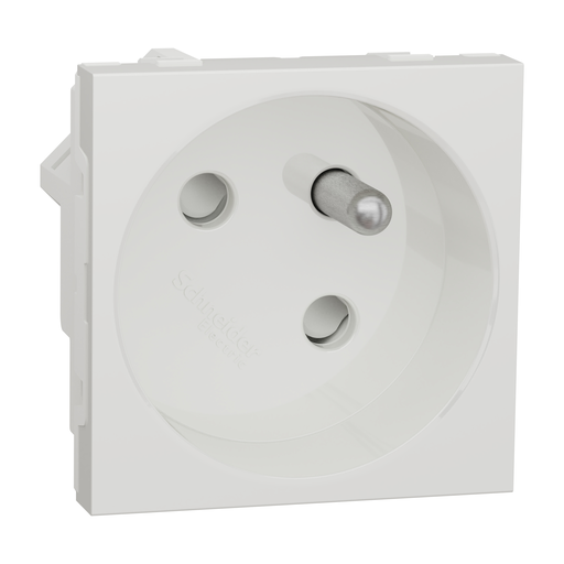 [SCHNU304920] Unica - prise 2P+T - FR - 45° - raccord rapide travers - Blanc antib - méca seul