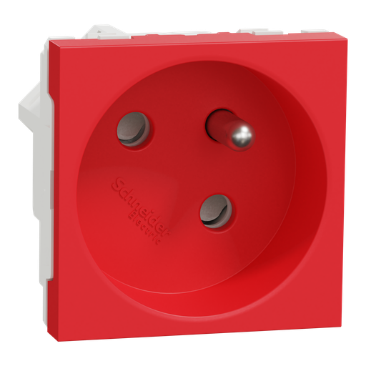 [SCHNU304903T] Unica - prise 2P+T - FR - 45° - goulotte - raccord rapide - Rouge - méca seul