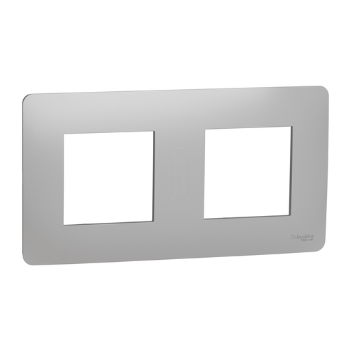 [NU200430] Unica Studio - plaque de finition - Alu - 2 postes