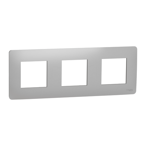 [SCHNU200630] Unica Studio - plaque de finition - Alu - 3 postes