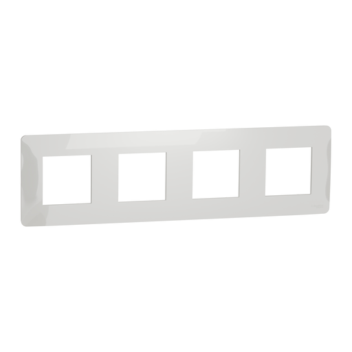 [SCHNU200818] Unica Studio - plaque de finition - Blanc - 4 postes