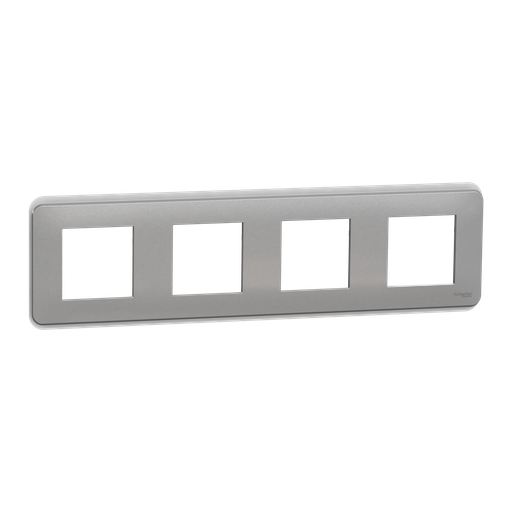 [SCHNU400830] Unica Pro - plaque de finition - Alu - 4 postes