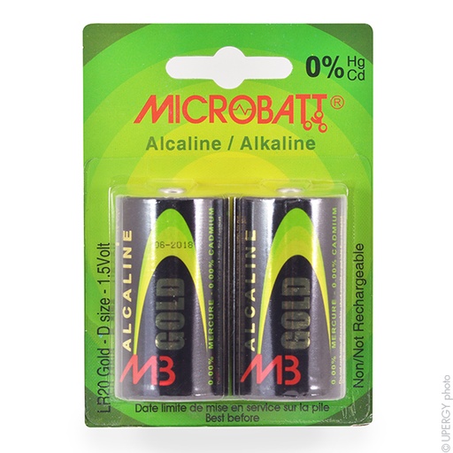 [ENIPCA953491] Blister(s) x 2 Pile alcaline blister x2 MB LR20 - D 1.5V 19.76Ah