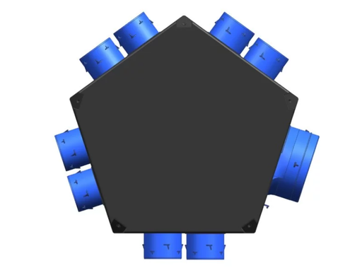 [UNV890031] Plénum iso insufflation 8 piquages ø80mm 1 raccord ø125mm ou ø150/160 mm