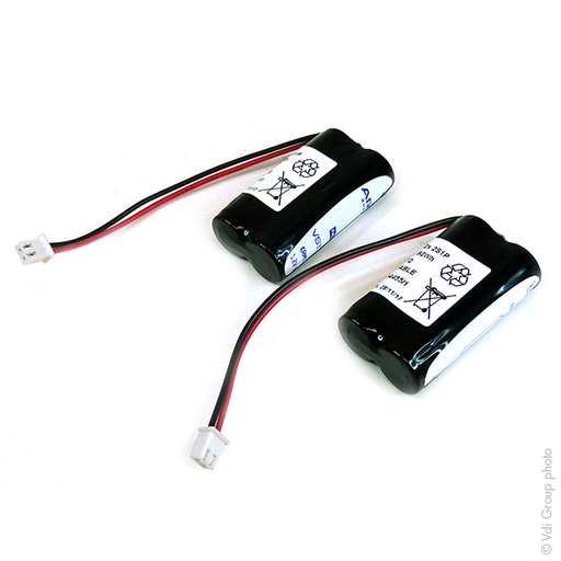 [ENIMGN0872] Pack(s) Batterie eclairage secours 2x AA VST 2S1P ST1 2.4V 800mAh JST