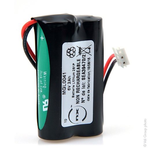 [ENIMGL0041] Pack(s) Batterie lithium 2x AA CR 2S1P ST1 6V 2Ah JST