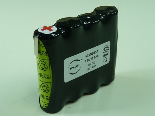 [ENIMGN0357] Pack(s) Batterie Nicd 4x AA 4S1P ST1 4.8V 700mAh T2