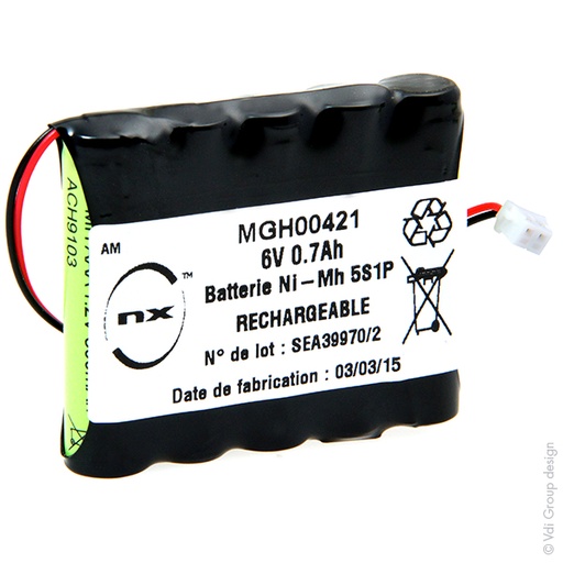 [ENIMGH00421] Pack(s) Batterie Nimh 5x AAA NX 5S1P ST1 6V 800mAh JST