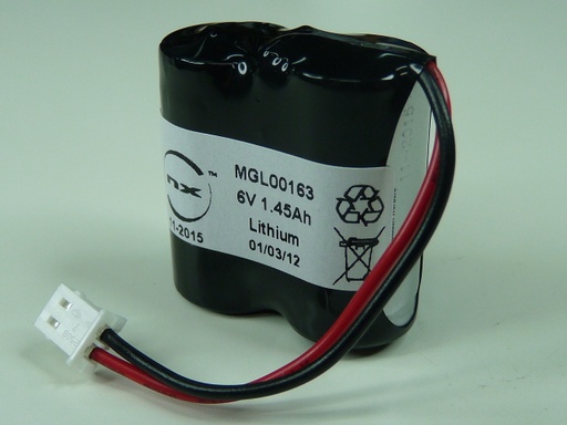 [ENIMGL00163] Pack(s) Batterie systeme alarme 2x CR123 2S1P ST1 6V 1.45Ah 5264