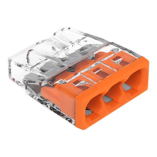 [WAG2273-203] Borne WAGO 2273 - 3 x 0,5 à 2,5mm² Transp. / Orange