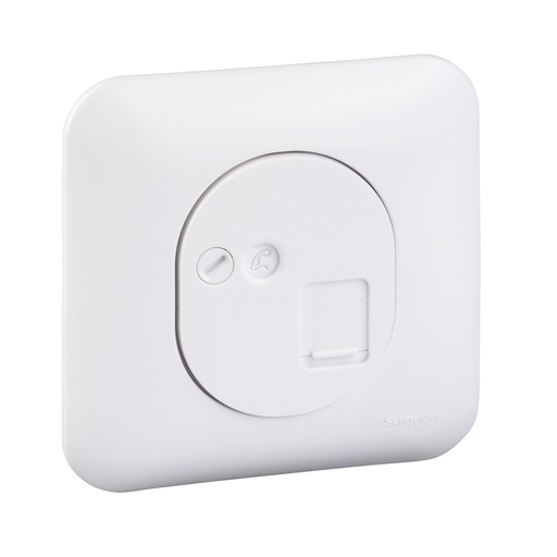 [SCHS260471] Ovalis - Prise RJ45 - cat.5e UTP - grade 1 - téléphone -  avec plaque Blanc