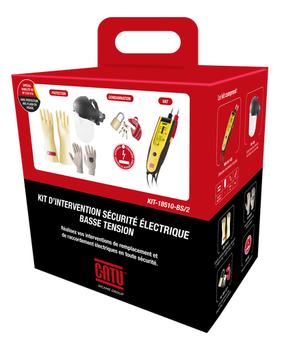 [CATKIT-18510-BS/2] Kit de protection BT, NF C18-510, pour habilitation BS, avec écran facial.