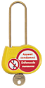[CATAL240SJ00] Cadenas jaune anse 70mm diamètre 4mm clé à définir -"Appareil condamné".