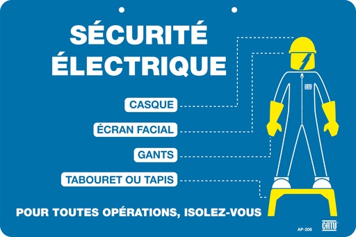 [CATAP-206] Plaque PVC de signalisation "ISOLEZ-VOUS", dimension 300 x 200 mm.