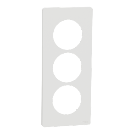 [SCHS920816] Odace Architecte - plaque 3 postes entraxe spécifique 57mm - Blanc craie