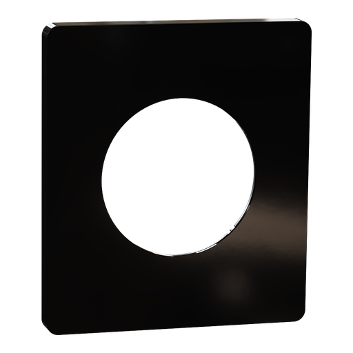 [SCHS935802] Odace Architecte - plaque de finition 1 poste - Noir émaillé