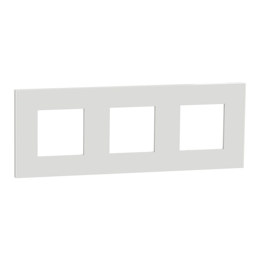 [SCHNU600618] Unica Déco Essentielle - Plaque de finition - Blanc - 3 postes horiz vert