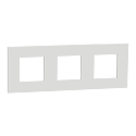 [SCHNU600618] Unica Déco Essentielle - Plaque de finition - Blanc - 3 postes horiz vert