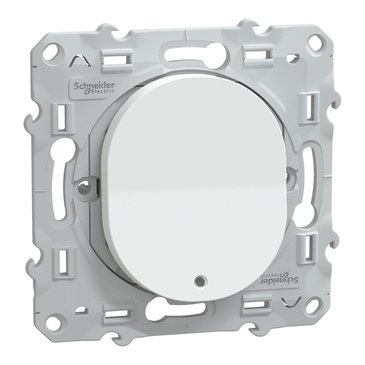 [SCHS320276] Ovalis - poussoir à fermeture lumineux - 10AX - LED bleu 250V - Blanc