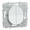 [SCHS320285] Ovalis - combiné va et vient+poussoir - 10AX - Blanc