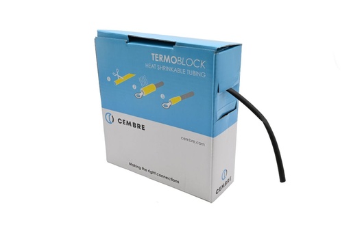 [CEMTBS48X10BK] Gaine thermo 2:1 en cassette 4,8 mm av. rétreint L 10 m noire