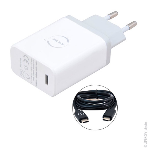 [ENIGCV1585] Unité(s) Chargeur secteur EU 24W type C + câble de synchronisation et de charge