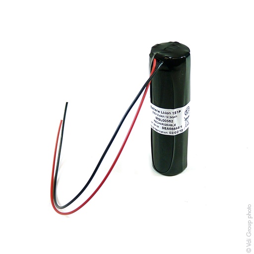 [ENIMGL00562] Unité(s) Batterie Li-Ion 1x 18650 1S1P + PCM 3.6V 3.4Ah Fil