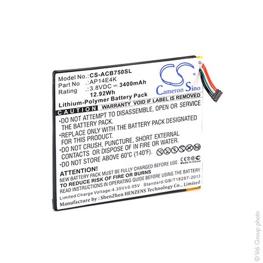 [ENITML90153] Batterie(s) Batterie tablette 3.8V 3400mAh
