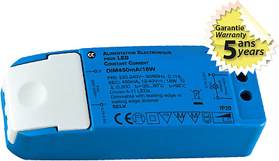 [MII7544] ALIM LED VISION-EL 12-40V dimmable DC 18 W  450 Ma IP20