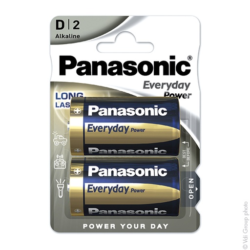 [ENIPCA6438] Blister(s) x 2 Pile alcaline blister x2 Panasonic Everyday Power LR20 - D 1.5V 1