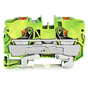 [WAG2210-1207] Borne de protection pour 2 conducteu avec poussoir 10mm², vert-jaune