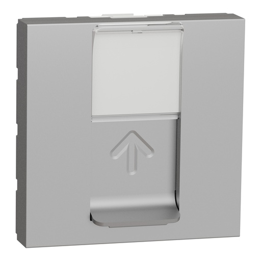 [SCHNU344930] Unica - prise RJ45 simple - cat 6A blindé STP FTP - 2 mod - Alu - méca seul