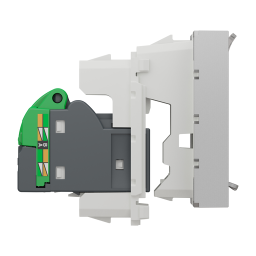 [SCHNU344930] Unica - prise RJ45 simple - cat 6A blindé STP FTP - 2 mod - Alu - méca seul