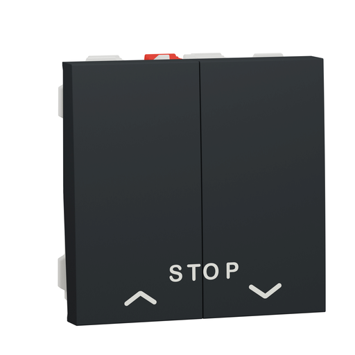 [SCHNU323754] Unica - cde volet-roulant - double poussoir + STOP - 2 mod - Anthra - méca seul