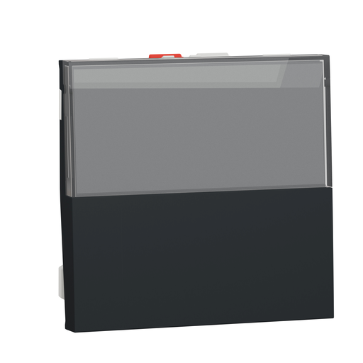 [SCHNU324654] Unica - poussoir NO/NF porte-étiquette - 10 A - 2 mod - Anthracite - méca seul